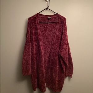 Torrid chenille maroon duster. Size 3